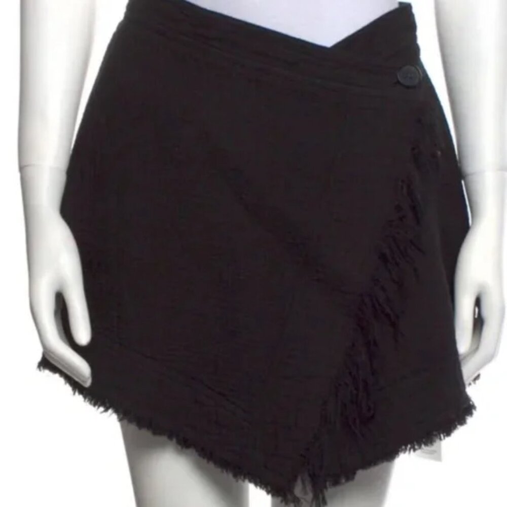Raquel Allegra Raw-Edge Trim Mini Skirt